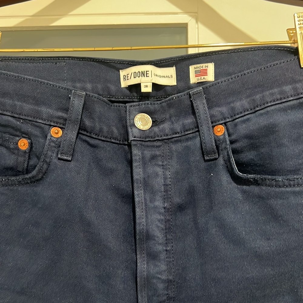Re/Done Dark Wash Blue Jeans - Picture 2 of 5